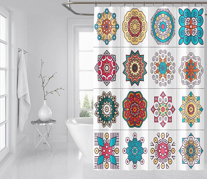 3D Flower Pattern 069 Shower Curtain 3D Shower Curtain AJ Creativity Home 