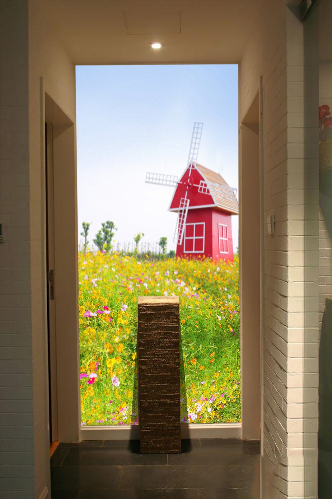 Red Windmill House Wallpaper AJ Wallpaper 