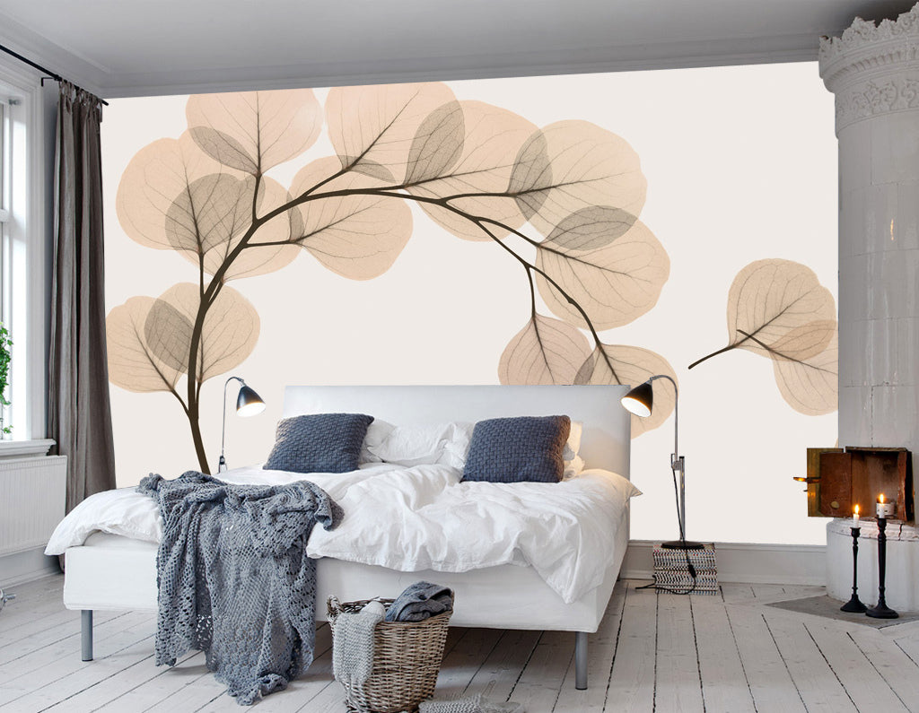 3D Transparent Leaf WG312 Wall Murals