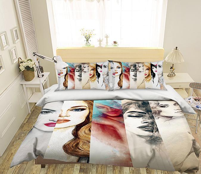 3D Side Face 096 Bed Pillowcases Quilt Wallpaper AJ Wallpaper 