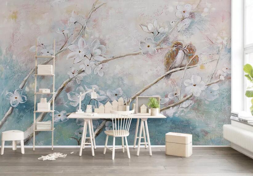 3D White Flowers WG45 Wall Murals Wallpaper AJ Wallpaper 2 