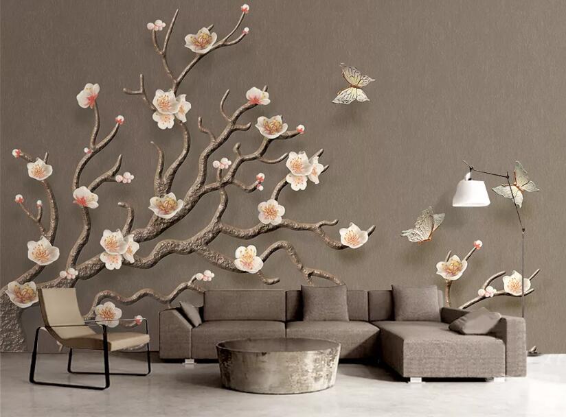 3D Plum Blossom WG705 Wall Murals