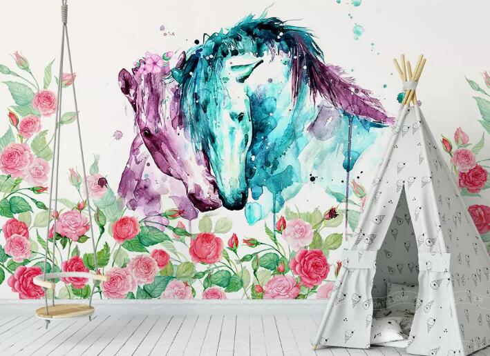 3D Painted Horse WG749 Wall Murals