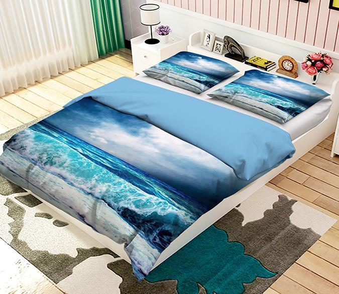 3D Night Waves 076 Bed Pillowcases Quilt Wallpaper AJ Wallpaper 