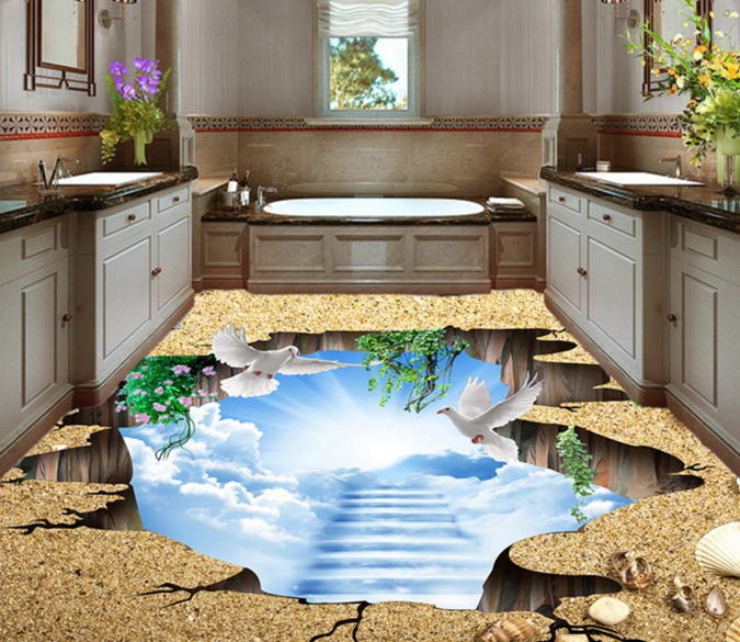 3D Pigeon 199 Floor Mural Wallpaper AJ Wallpaper 2 