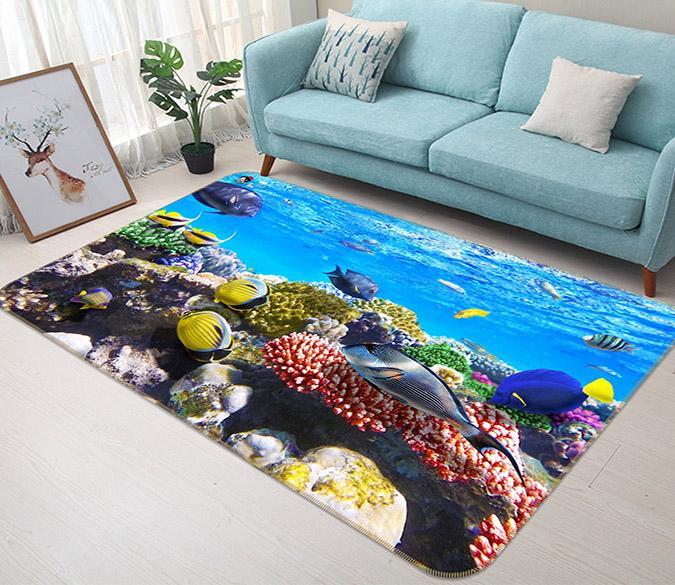 3D Submarine Fish 479 Non Slip Rug Mat Mat AJ Creativity Home 