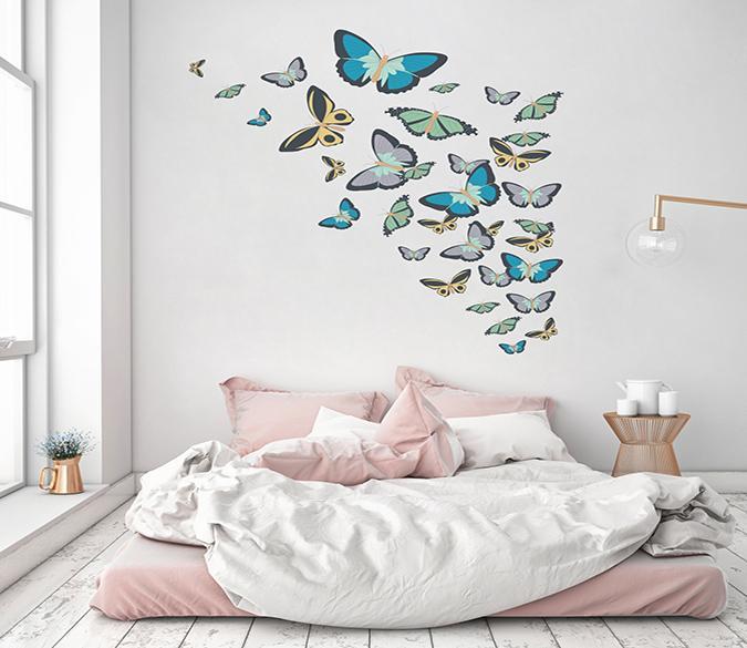 3D Butterfly Group 134 Wall Stickers Wallpaper AJ Wallpaper 