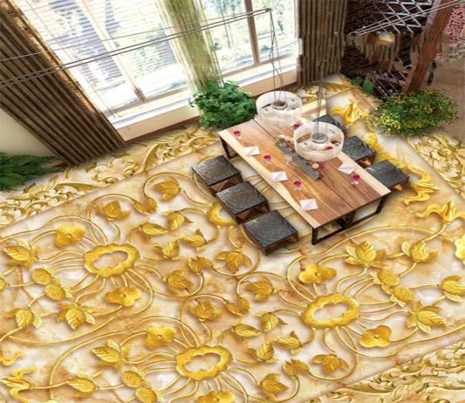 3D Gold Tablets 013 Floor Mural Wallpaper AJ Wallpaper 2 