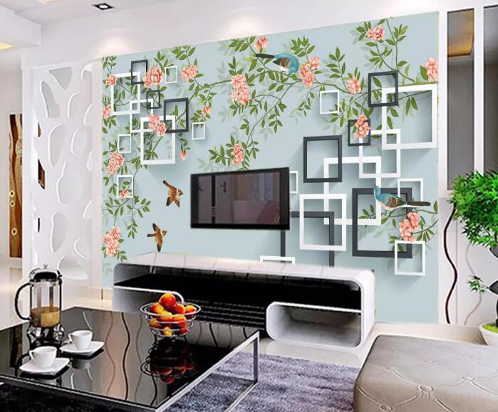 3D Floral Bird WG484 Wall Murals