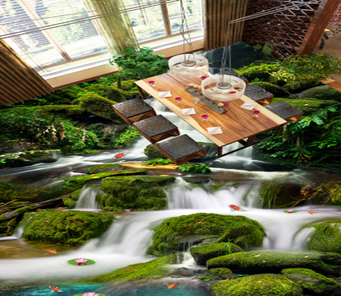 3D Moss River 337 Floor Mural Wallpaper AJ Wallpaper 2 