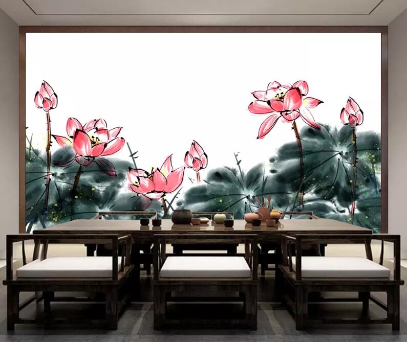 3D Lotus WG69 Wall Murals Wallpaper AJ Wallpaper 2 