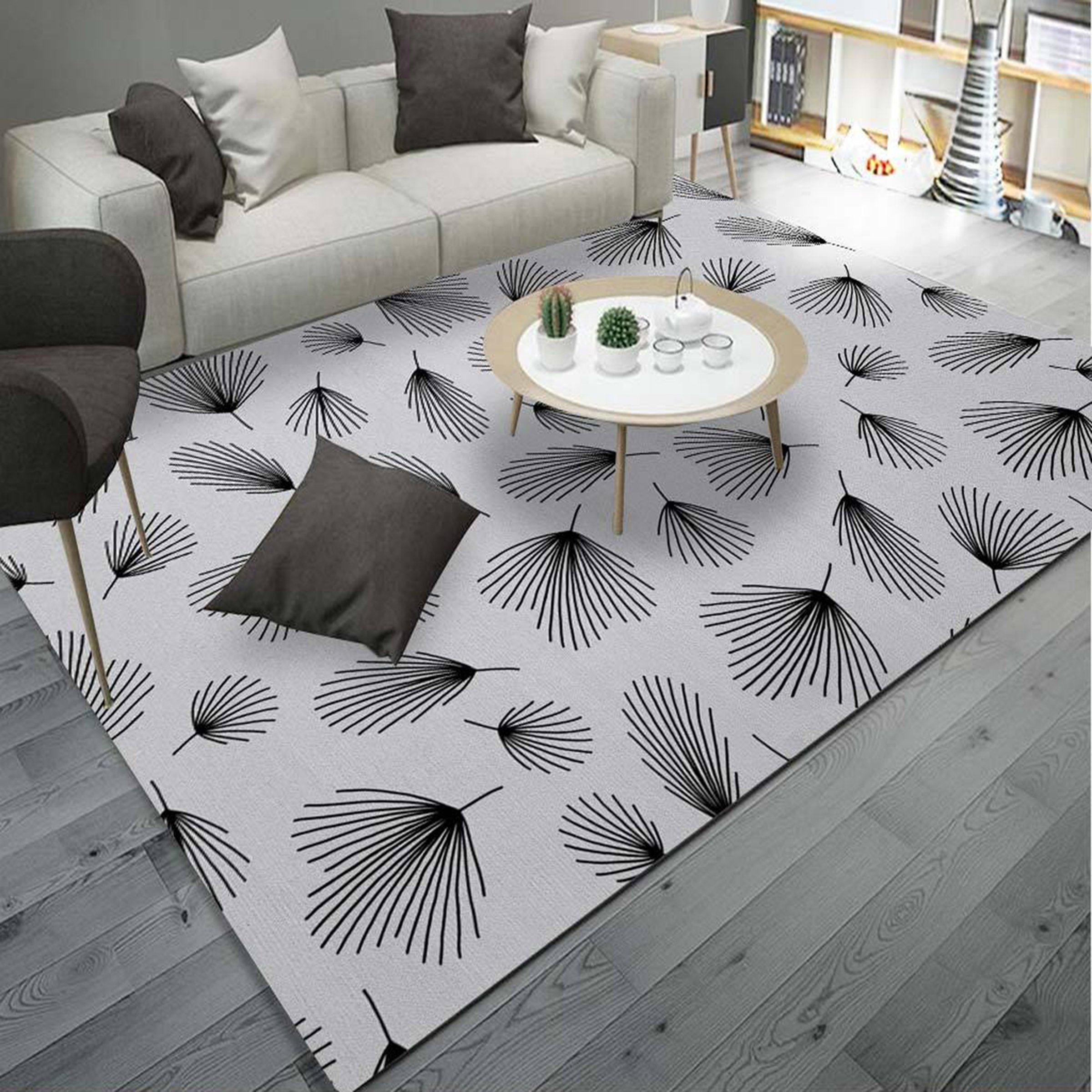 3D Black Leaves WG073 Non Slip Rug Mat Mat AJ Creativity Home 