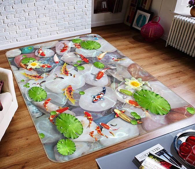 3D Fish Pond 571 Non Slip Rug Mat Mat AJ Creativity Home 