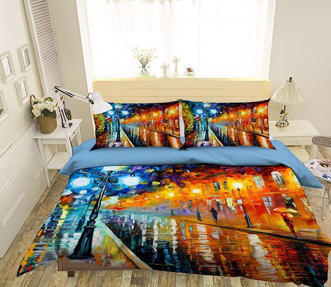 3D Color Street Light 068 Bed Pillowcases Quilt Wallpaper AJ Wallpaper 