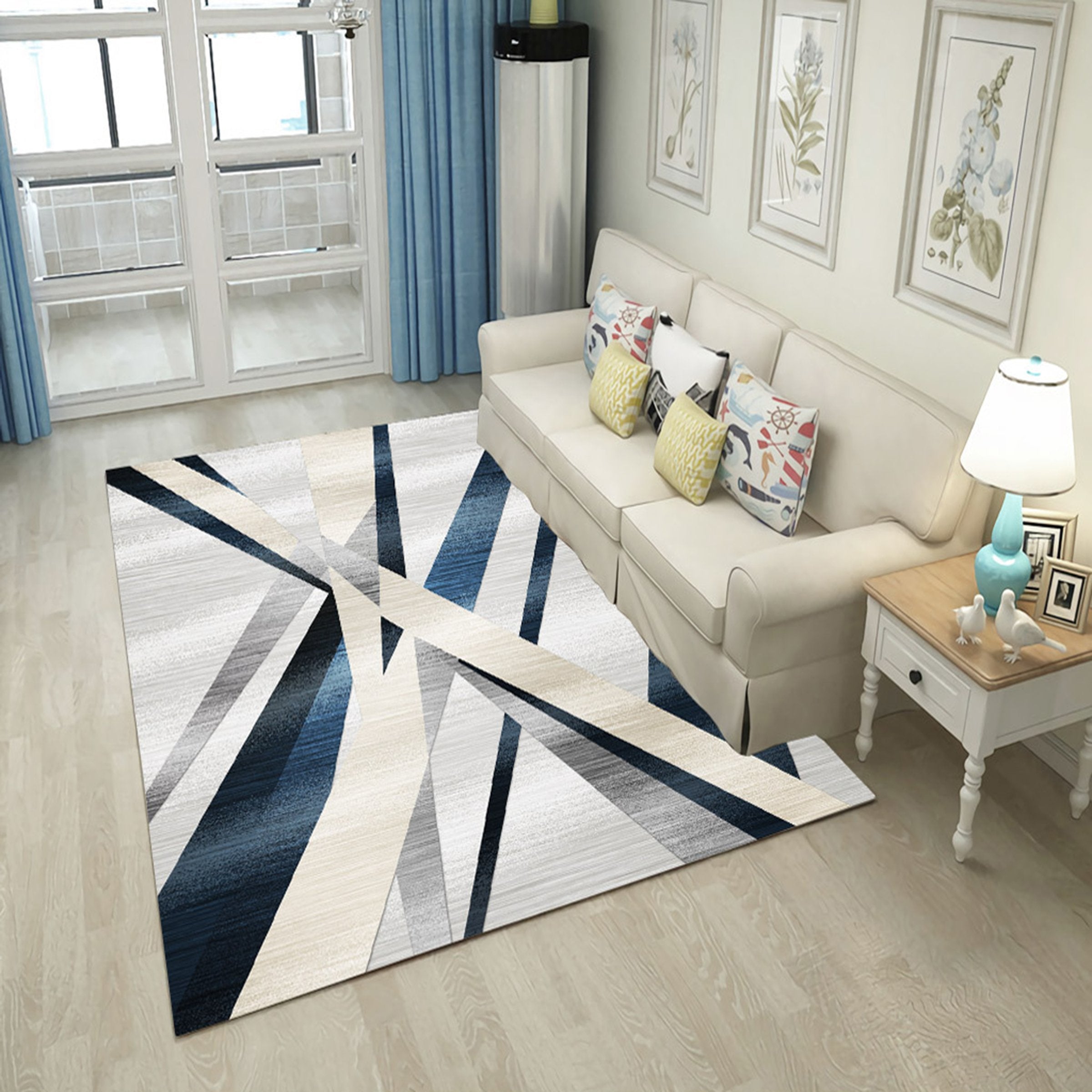 3D Color Stripe WG077 Non Slip Rug Mat Mat AJ Creativity Home 