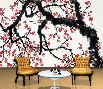 3D Ink Painting Plum Blossom 827 Wallpaper AJ Wallpaper 2 