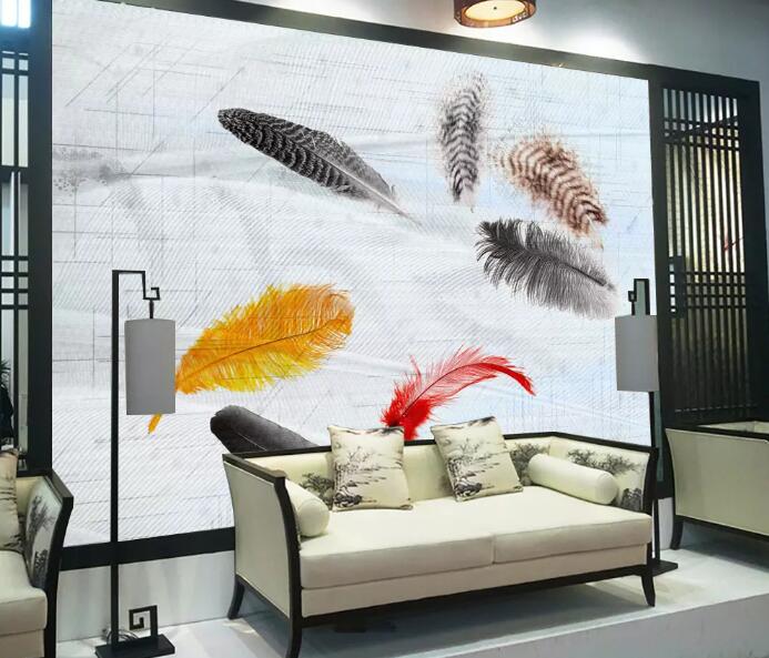 3D Colored Feather WG27 Wall Murals Wallpaper AJ Wallpaper 2 