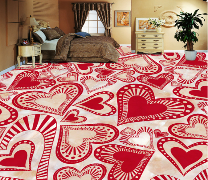 3D Red Love Heart 242 Floor Mural Wallpaper AJ Wallpaper 2 