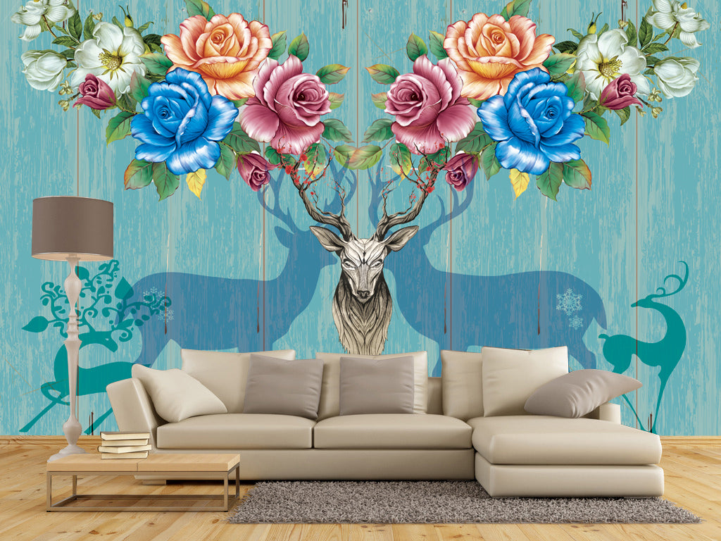 3D Colored Flower WG230 Wall Murals