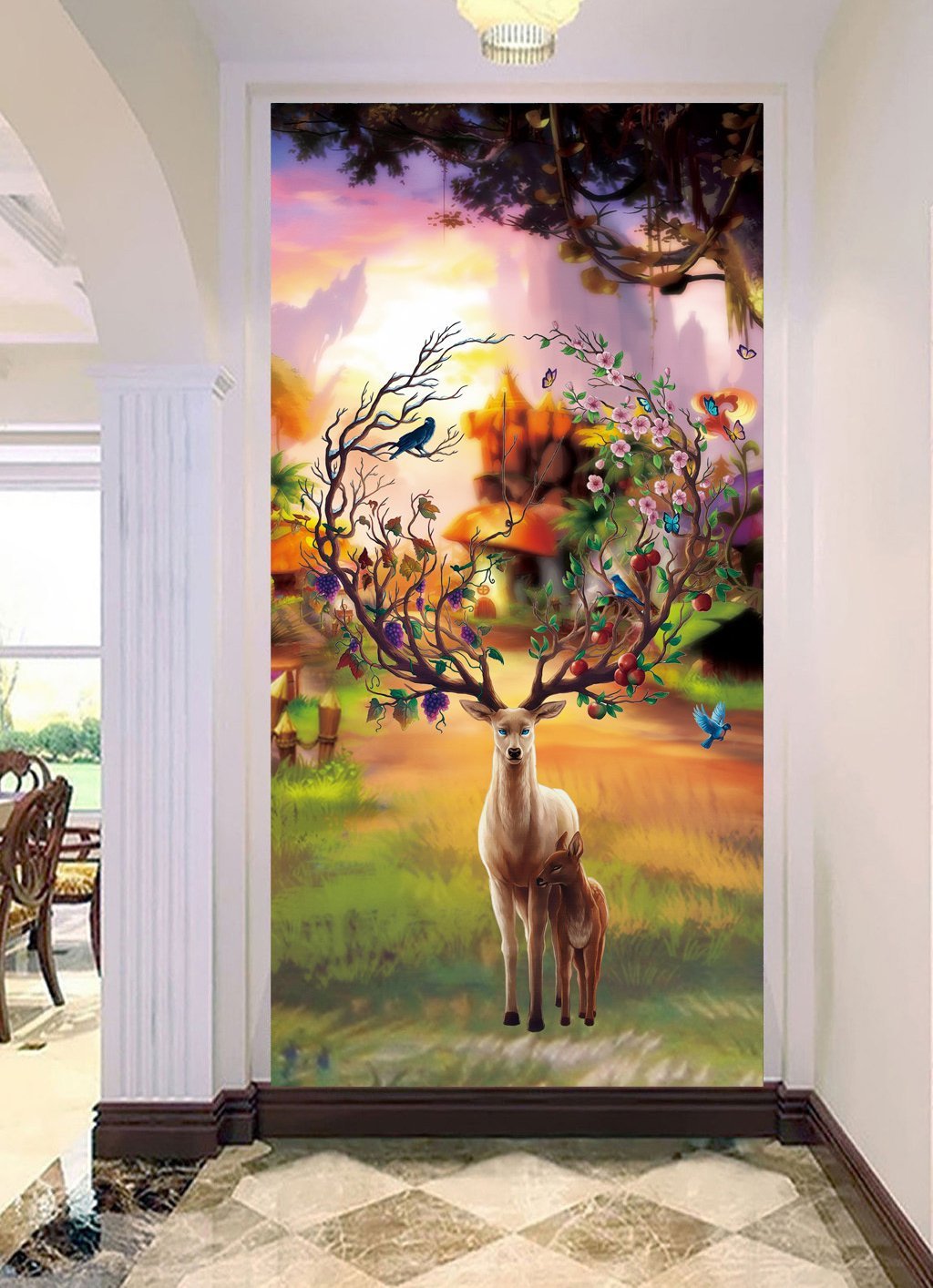 3D Sunlight Elk 551 Wall Murals Wallpaper AJ Wallpaper 2 