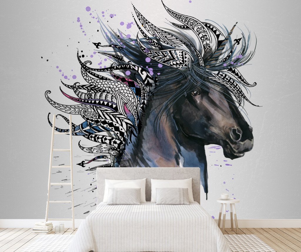 3D Art Horse Head 531 Wall Murals Wallpaper AJ Wallpaper 2 