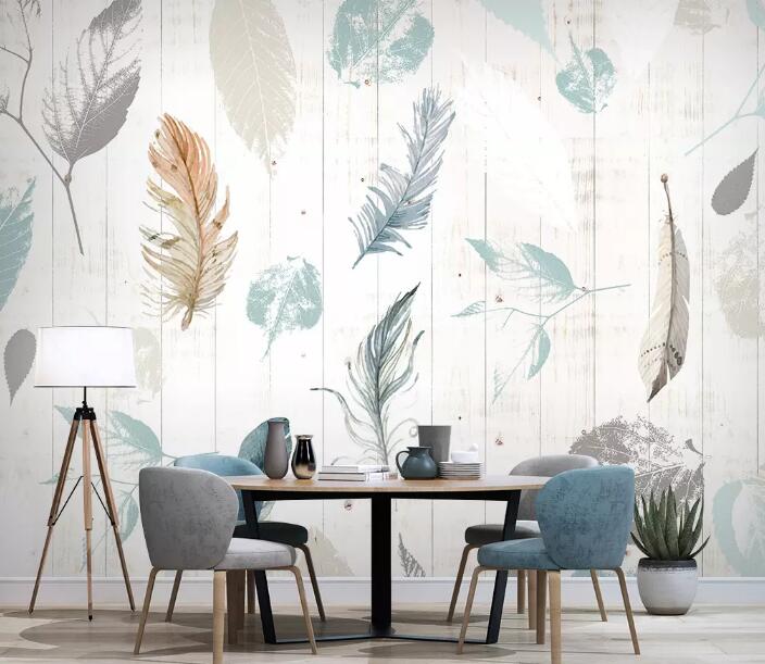 3D Feather Leaf WG896 Wall Murals