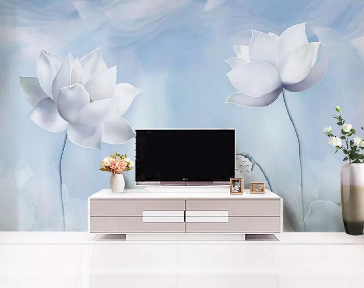 3D White Lotus Seed WG998 Wall Murals