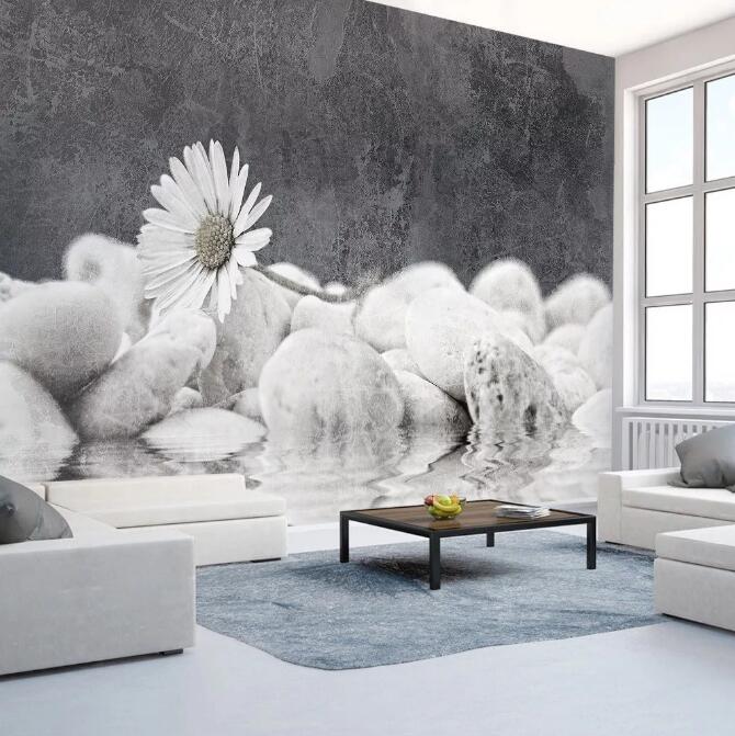 3D White Daisy WG565 Wall Murals