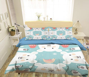 3D Cute White Bear 145 Bed Pillowcases Quilt Wallpaper AJ Wallpaper 