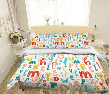 3D Colorful Letters 069 Bed Pillowcases Quilt Wallpaper AJ Wallpaper 