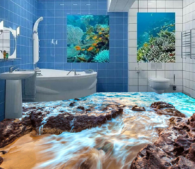 3D River 089 Floor Mural Wallpaper AJ Wallpaper 2 