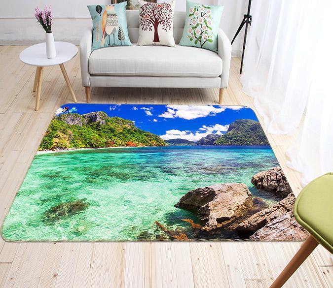 3D Clear Wave 507 Non Slip Rug Mat Mat AJ Creativity Home 