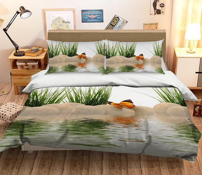 3D River Butterfly 177 Bed Pillowcases Quilt Wallpaper AJ Wallpaper 