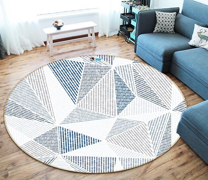 3D Triangle Line 265 Round Non Slip Rug Mat Mat AJ Creativity Home 