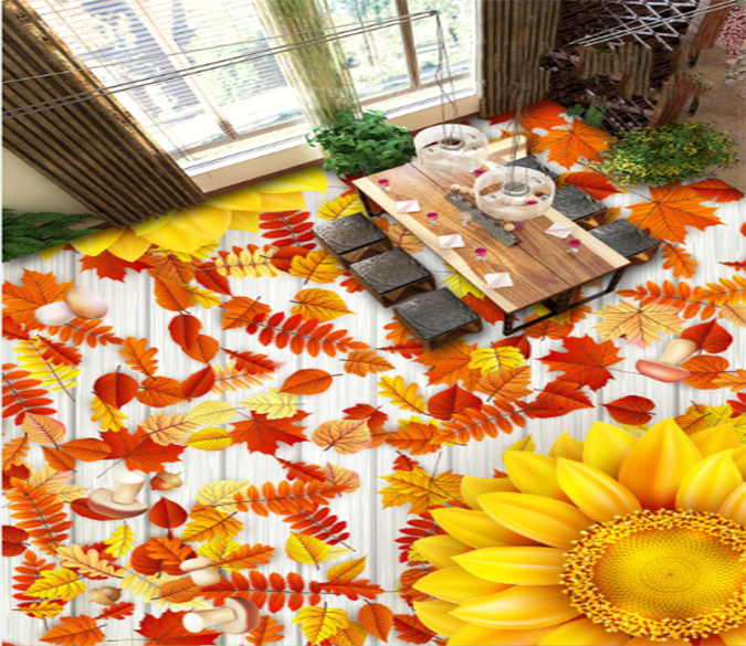 3D Sunflower 022 Floor Mural Wallpaper AJ Wallpaper 2 