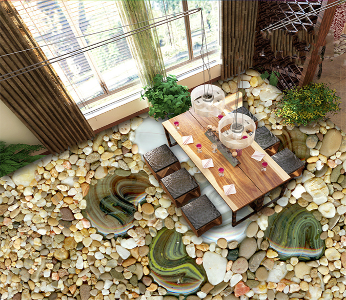 3D Pebbles 197 Floor Mural Wallpaper AJ Wallpaper 2 