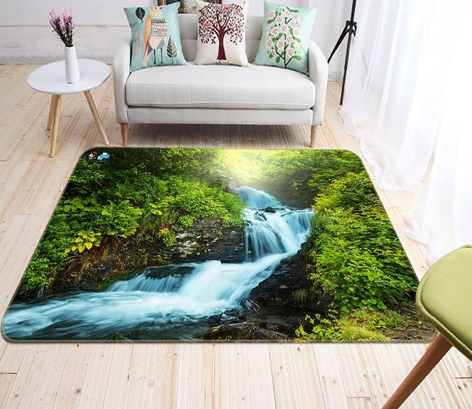 3D Waterfall Stream 505 Non Slip Rug Mat Mat AJ Creativity Home 