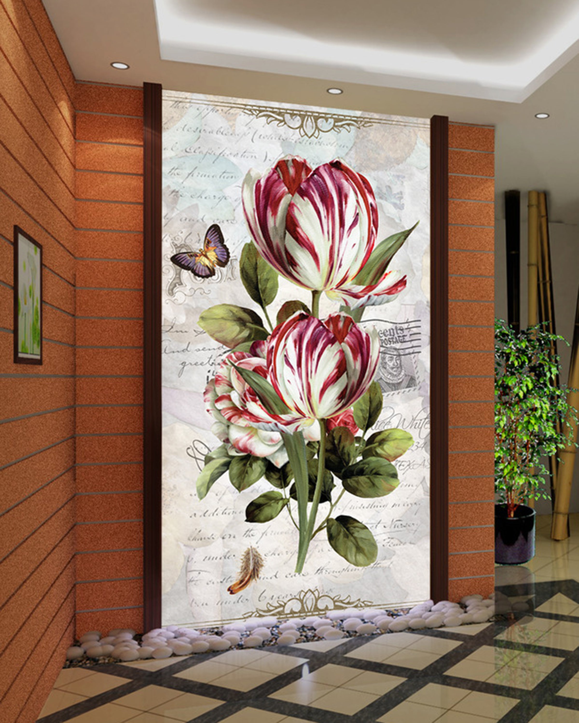 3D Letter Flower WG047 Wall Murals