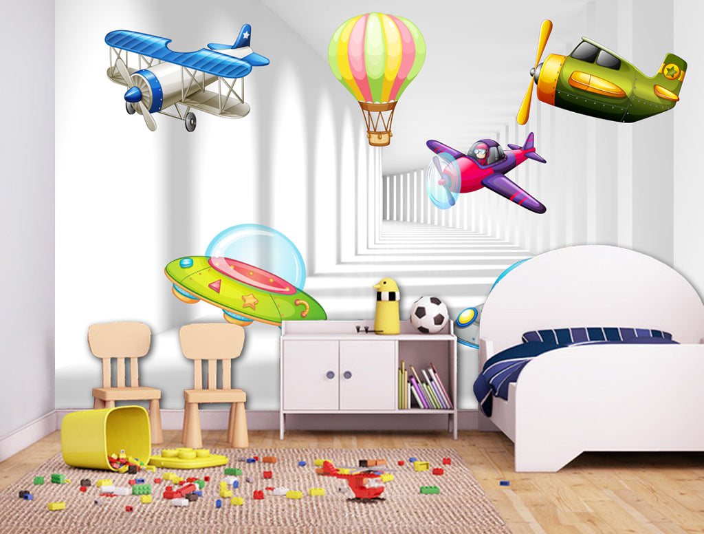 3D Balloon Plane WC020 Wall Murals