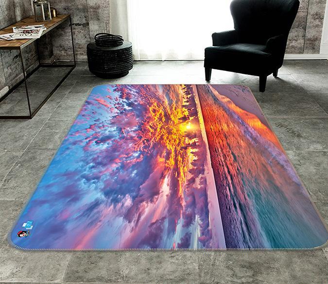 3D Sunset Clouds 443 Non Slip Rug Mat Mat AJ Creativity Home 