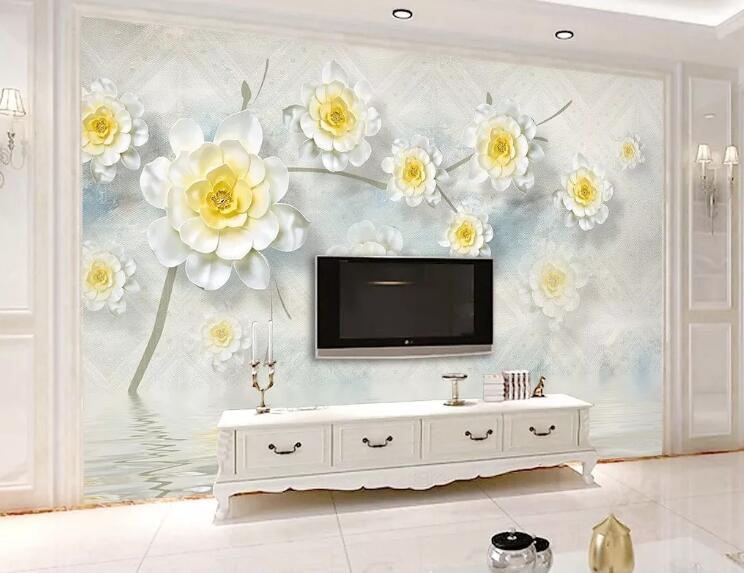 3D White Lotus WG512 Wall Murals