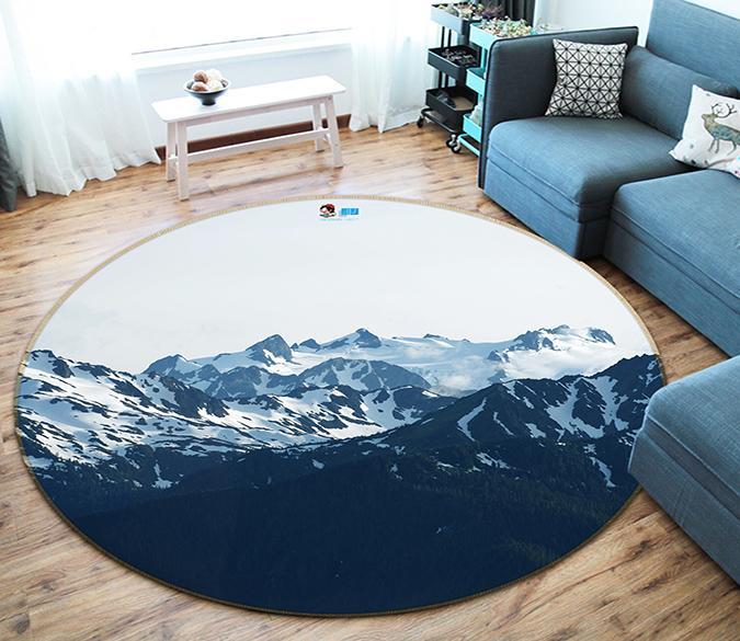 3D Snow Mountain 102 Round Non Slip Rug Mat Mat AJ Creativity Home 