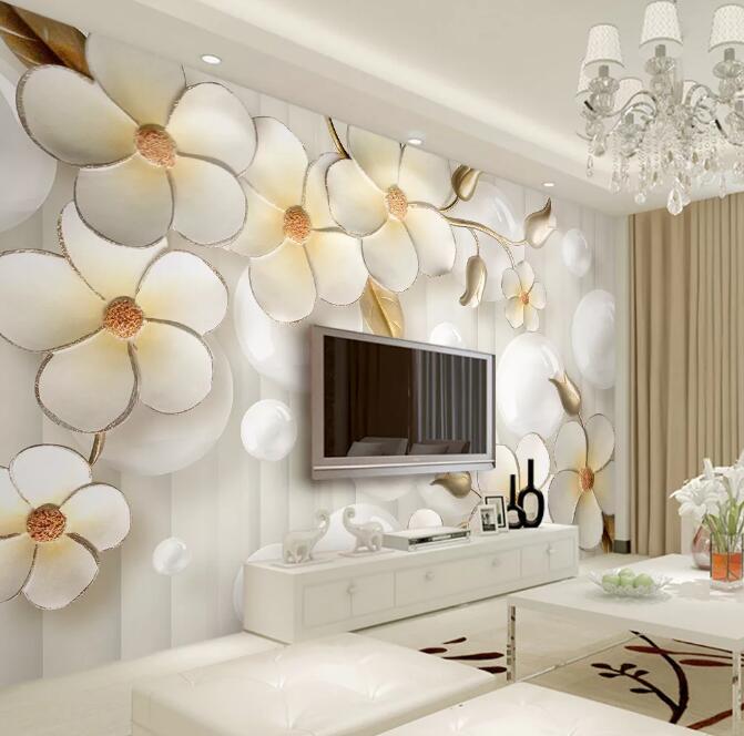 3D Flower Beads WG612 Wall Murals