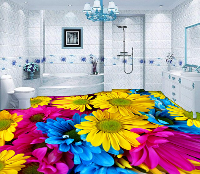 3D Blooming Flowers 076 Floor Mural Wallpaper AJ Wallpaper 2 