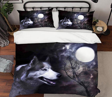 3D Moon Wolf 150 Bed Pillowcases Quilt Wallpaper AJ Wallpaper 