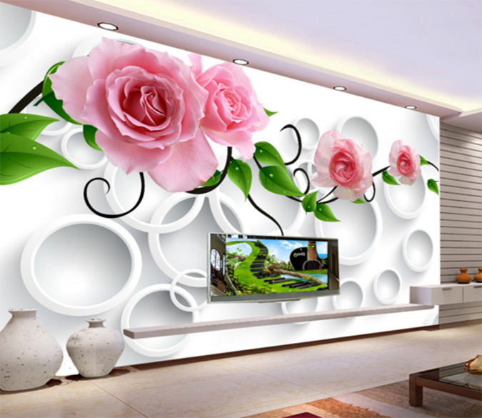 3D Ring Flower 221 Wallpaper AJ Wallpaper 