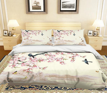 3D Peach Blossom 089 Bed Pillowcases Quilt Wallpaper AJ Wallpaper 