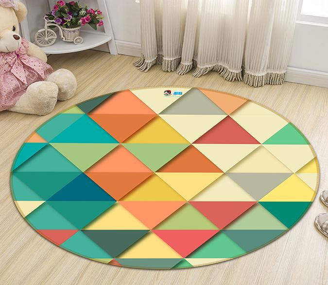 3D Dark Triangle 130 Round Non Slip Rug Mat Mat AJ Creativity Home 