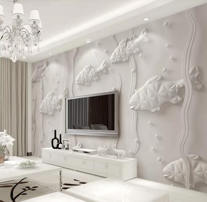 3D Carving Fish WC090 Wall Murals