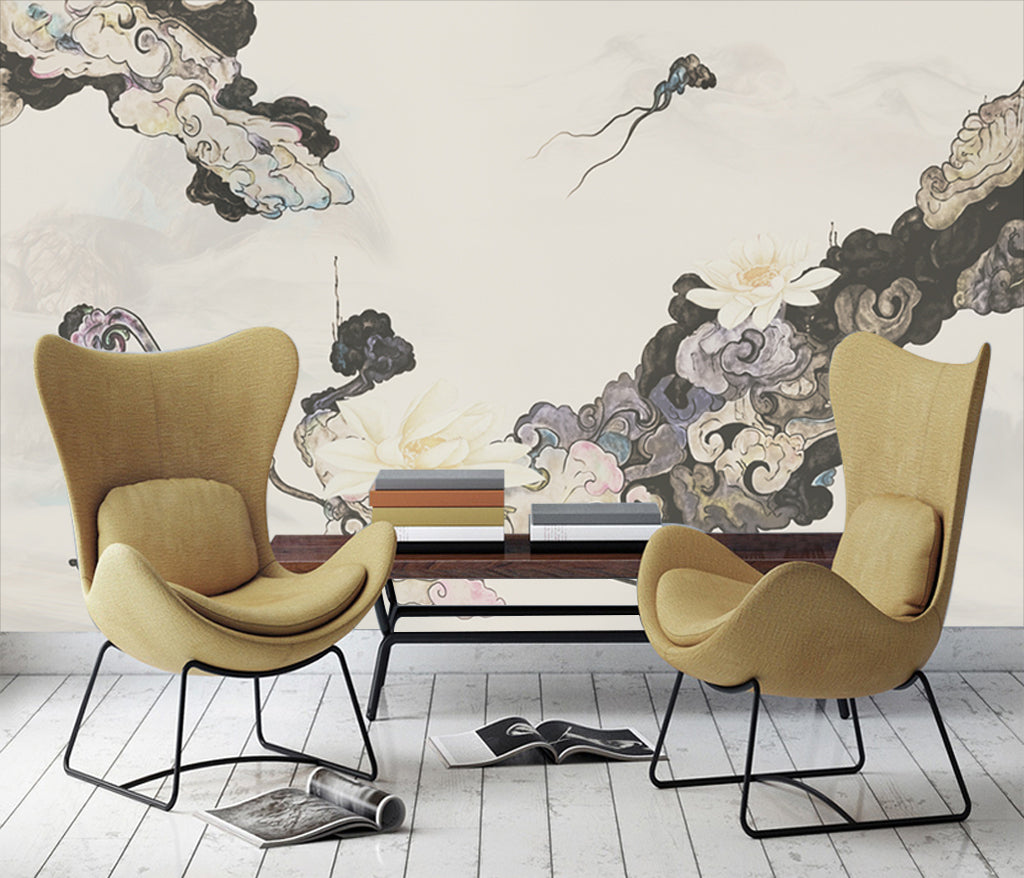 3D Lotus Cloud WG203 Wall Murals